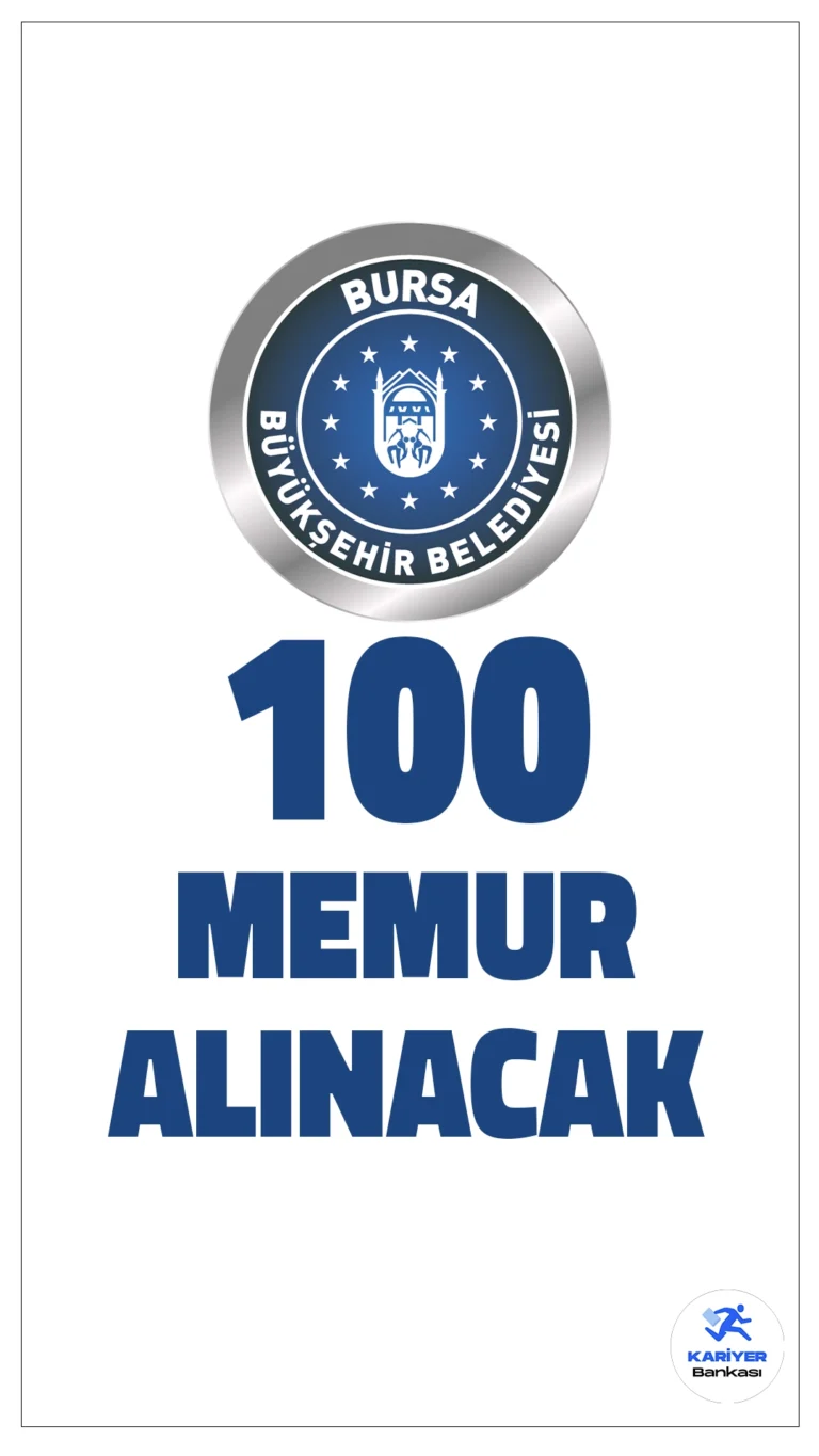 Bursa Büyükşehir Belediyesi 100 Memur Alımı Yapacak. Bursa Büyükşehir Belediyesi memur alımı duyurusu yayımlandı. İlgili alım duyurusuna göre, Bursa Büyükşehir Belediyesine ortaöğretim ve ön lisans mezunlarından itfaiye eri alımı yapılacak. Başvuru yapacak adayların genel şartların yanı sıra, özel şartları da sağlaması gerekmektedir.