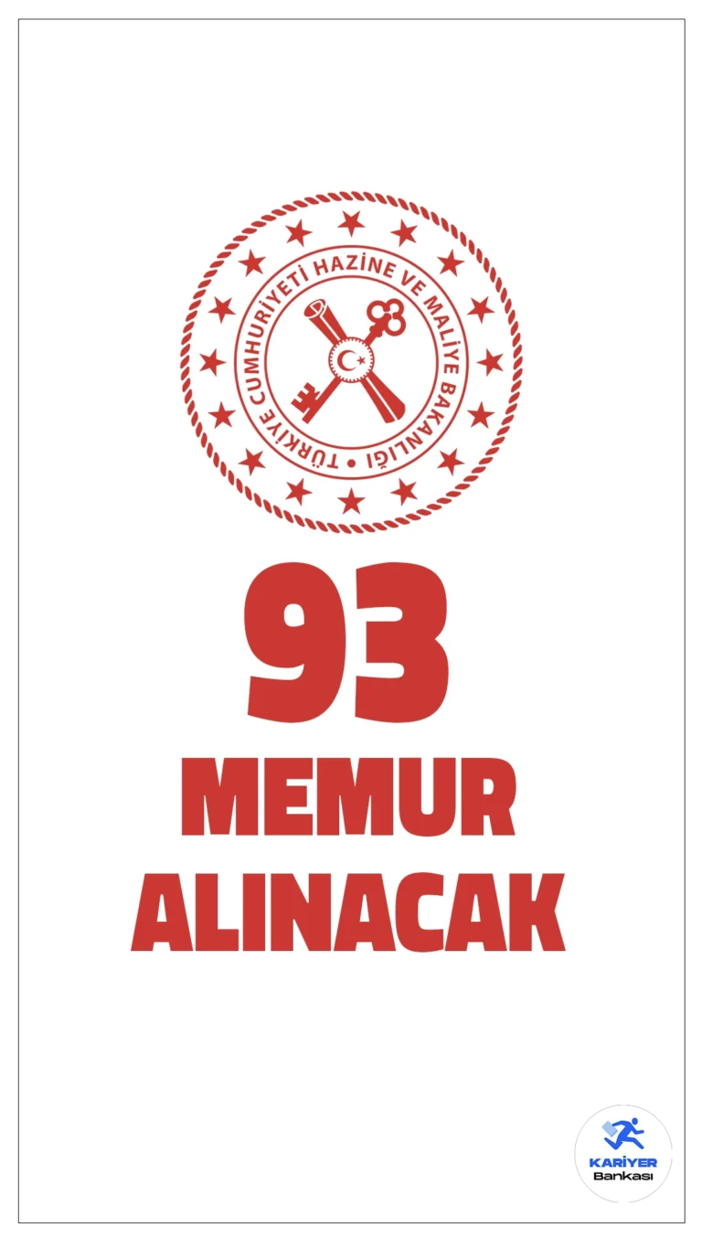 Hazine ve Maliye Bakanlığı 93 Memur Alımı Yapacak.Hazine ve Maliye Bakanlığı, merkez teşkilatında görevlendirilmek üzere toplamda 93 Hazine ve Maliye Uzman Yardımcısı alımı yapacak. Giriş sınavı, 26 Nisan 2025 tarihinde Ankara’da gerçekleştirilecek ve yazılı ile sözlü olmak üzere iki aşamalı olarak yapılacak. Başvurular ise 3 Mart 2025 tarihinde başlayacak, 14 Mart 2025 saat 18:00’de sona erecek.