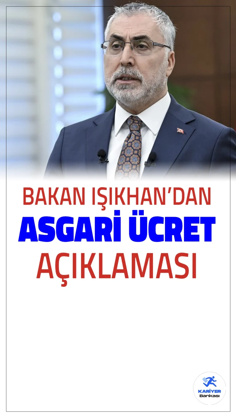 Çalışma Bakanı Vedat Işıkhan'dan Asgari Ücret Açıklaması.Çalışma ve Sosyal Güvenlik Bakanı Vedat Işıkhan, katıldığı bir TV programında asgari ücretle ilgili önemli açıklamalarda bulundu. Bakan Işıkhan, gerekli görülmesi halinde Temmuz ayında asgari ücrete iyileştirme yapılabileceğini belirtti.