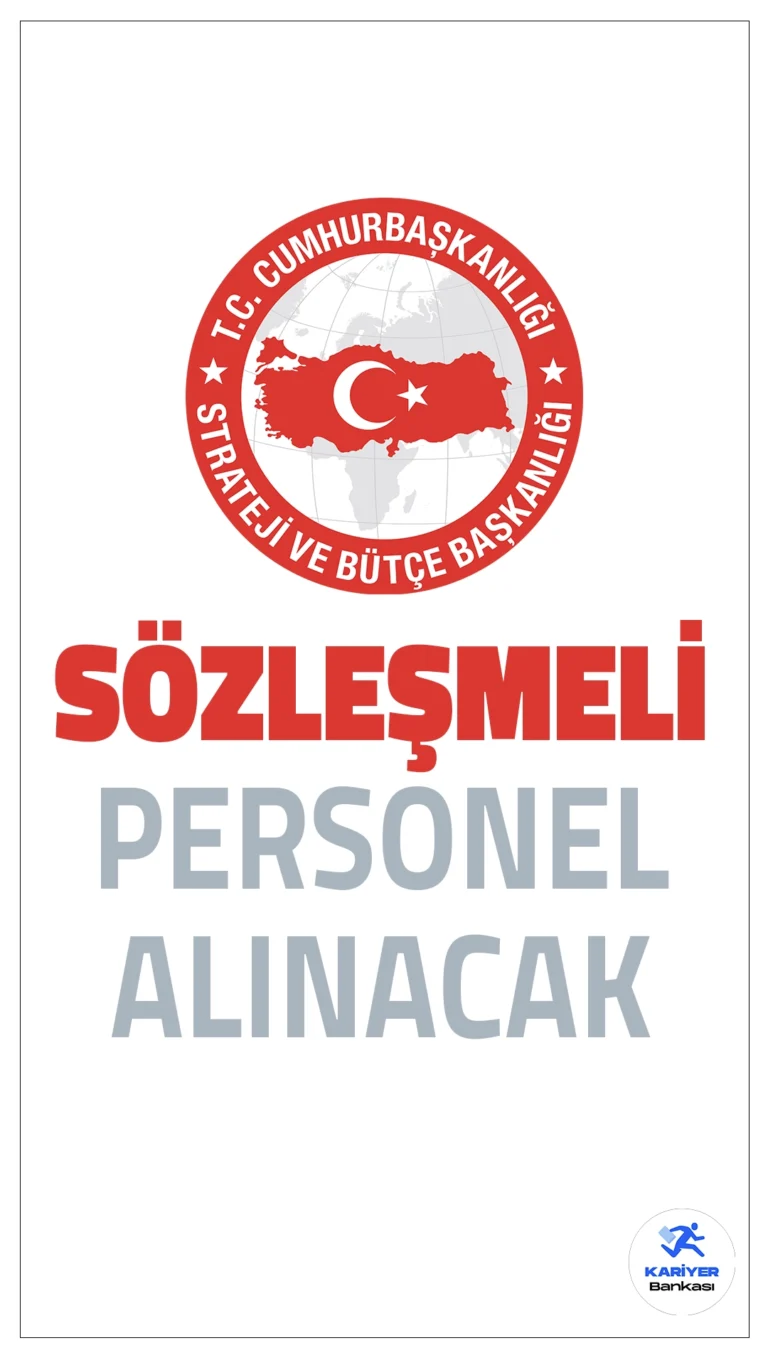Strateji ve Bütçe Başkanlığı 10 Personel Alımı Yapacak.Strateji ve Bütçe Başkanlığı, 2024 yılı KPSS (B grubu) P94 puan türüne göre 10 sözleşmeli personel alımı gerçekleştirecek. Bu alım, herhangi bir yazılı veya sözlü sınav yapılmaksızın puan sıralaması esas alınarak yapılacak. Alımlar; aşçı, garson, bulaşıkçı ve temizlik görevlisi pozisyonlarını kapsıyor.