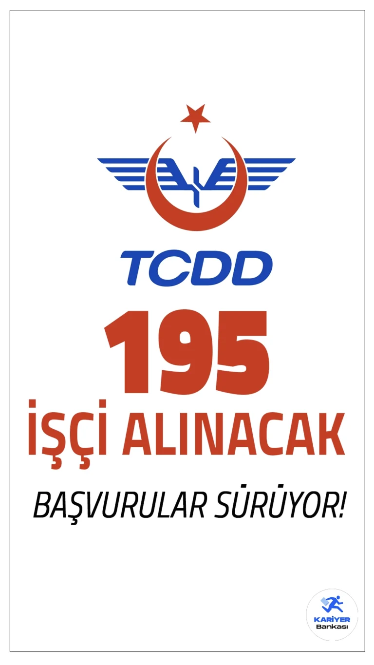 TCDD 195 İşçi Alımı Başvuruları Sürüyor!TCDD Taşımacılık A.Ş. Genel Müdürlüğü, Türkiye İş Kurumu (İŞKUR) üzerinden 195 daimi işçi alımı yapıyor. Başvurular 31 Aralık 2024 tarihinde başlamış olup 6 Ocak 2025 tarihine kadar sürecek. İlgili adaylar, başvurularını yalnızca İŞKUR'un resmi internet sitesi üzerinden gerçekleştirebilirler.