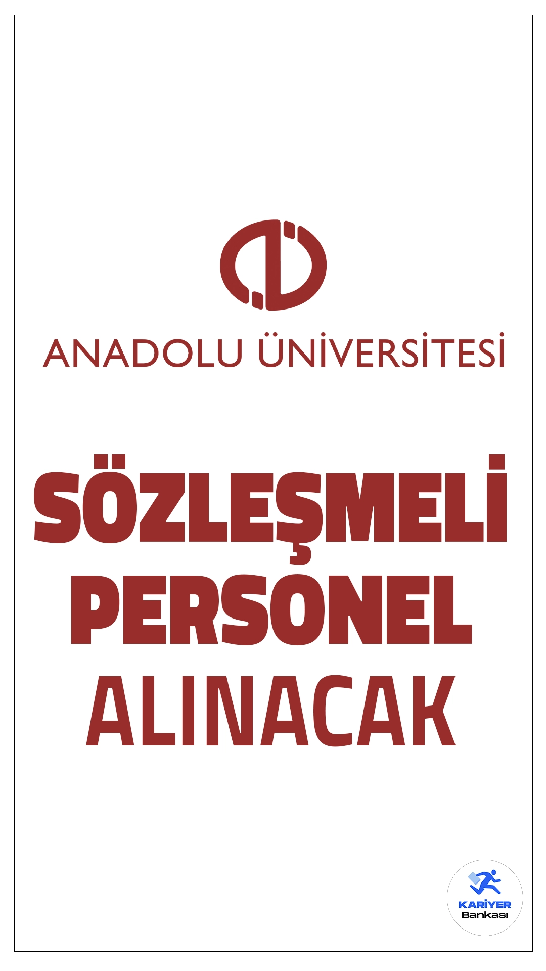 Anadolu Üniversitesi 7 Sözleşmeli Personel Alacak!Anadolu Üniversitesi, 375 sayılı Kanun Hükmünde Kararname kapsamında 7 sözleşmeli bilişim personeli alımı yapacağını duyurdu. İlan edilen pozisyonlar için yazılı ve sözlü/uygulamalı sınav yapılacak olup, başvurular belirlenen şartları taşıyan adaylar arasından yapılacaktır.