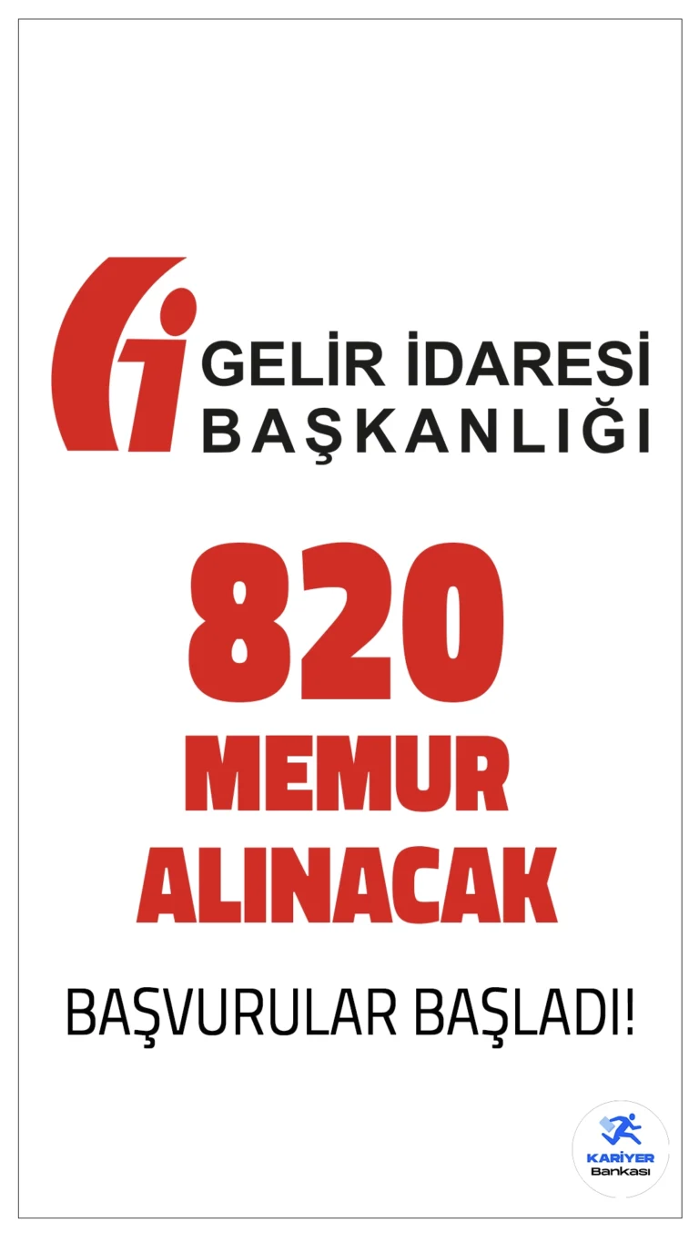 GİB 820 Memur Alımı Başvuruları Başladı. ÖSYM sayfasından yayımlanan resmi duyuruya göre, Gelir İdaresi Başkanlığı Devlet Gelir Uzman Yardımcısı alımı için sınav başvuruları 14 Şubat itibarıyla ÖSYM sayfası üzerinden alınmaya başladı.Başvuru yapacak adayların belirtilen şartları sağlaması gerekmektedir.