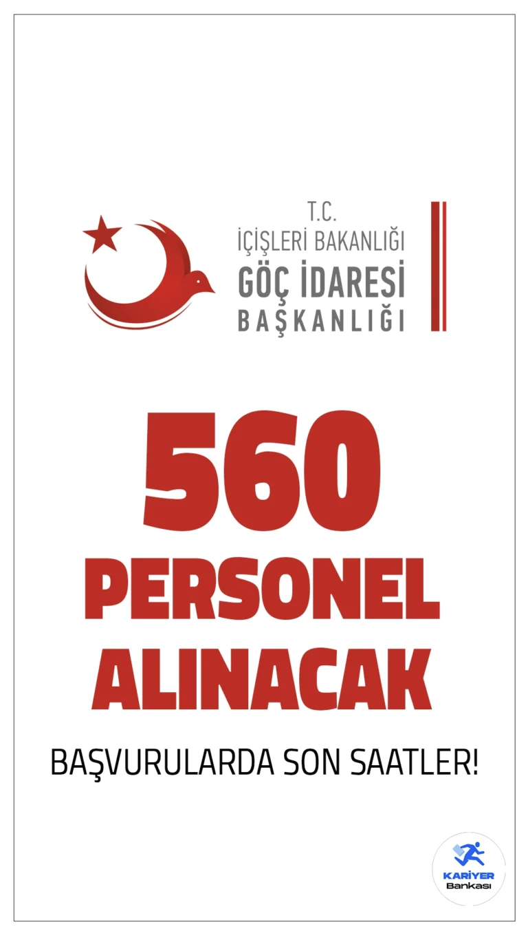 İçişleri Bakanlığı Göç İdaresi Başkanlığı personel alımı başvurularında son saatlere girildi. Başvuru yapacak adayların genel ve özel şartları dikkatle incelemesi gerekmektedir.Başvuru şartları ve illere göre kontenjan dağılımına dair tüm detaylar Kariyerbankasi.net'te