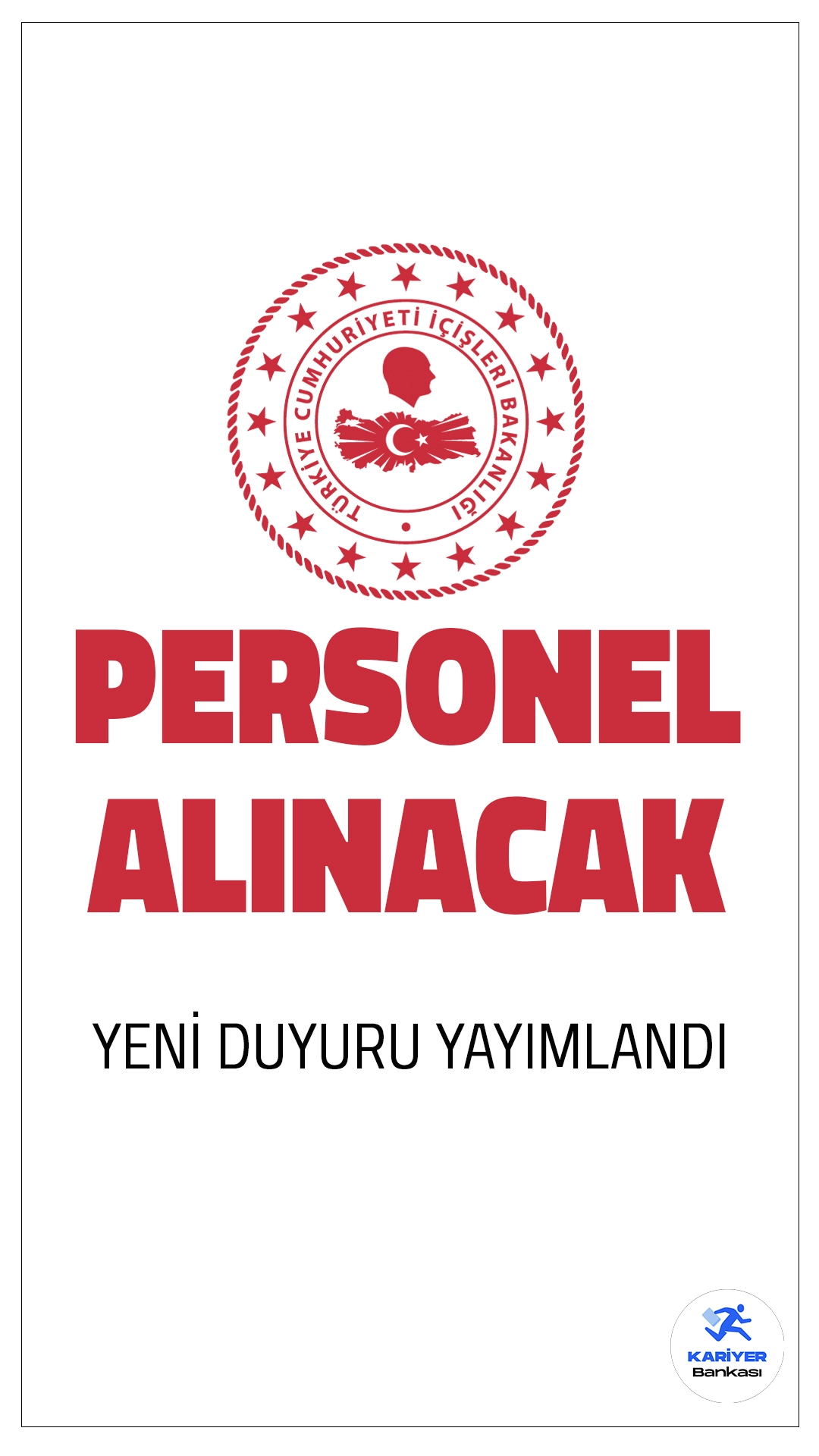 İçişleri Bakanlığı 10 Sözleşmeli Personel Alımı Yapacak!İçişleri Bakanlığı, Bilgi Teknolojileri Genel Müdürlüğü bünyesinde istihdam edilmek üzere 10 Sözleşmeli Bilişim Personeli alımı gerçekleştirecek. Adaylar, yazılı ve sözlü sınav başarı sırasına göre belirlenecek. Başvurular 24 Şubat 2025 - 2 Mart 2025 tarihleri arasında Kariyer Kapısı (https://isealimkariyerkapisi.cbiko.gov.tr) üzerinden yapılacaktır.