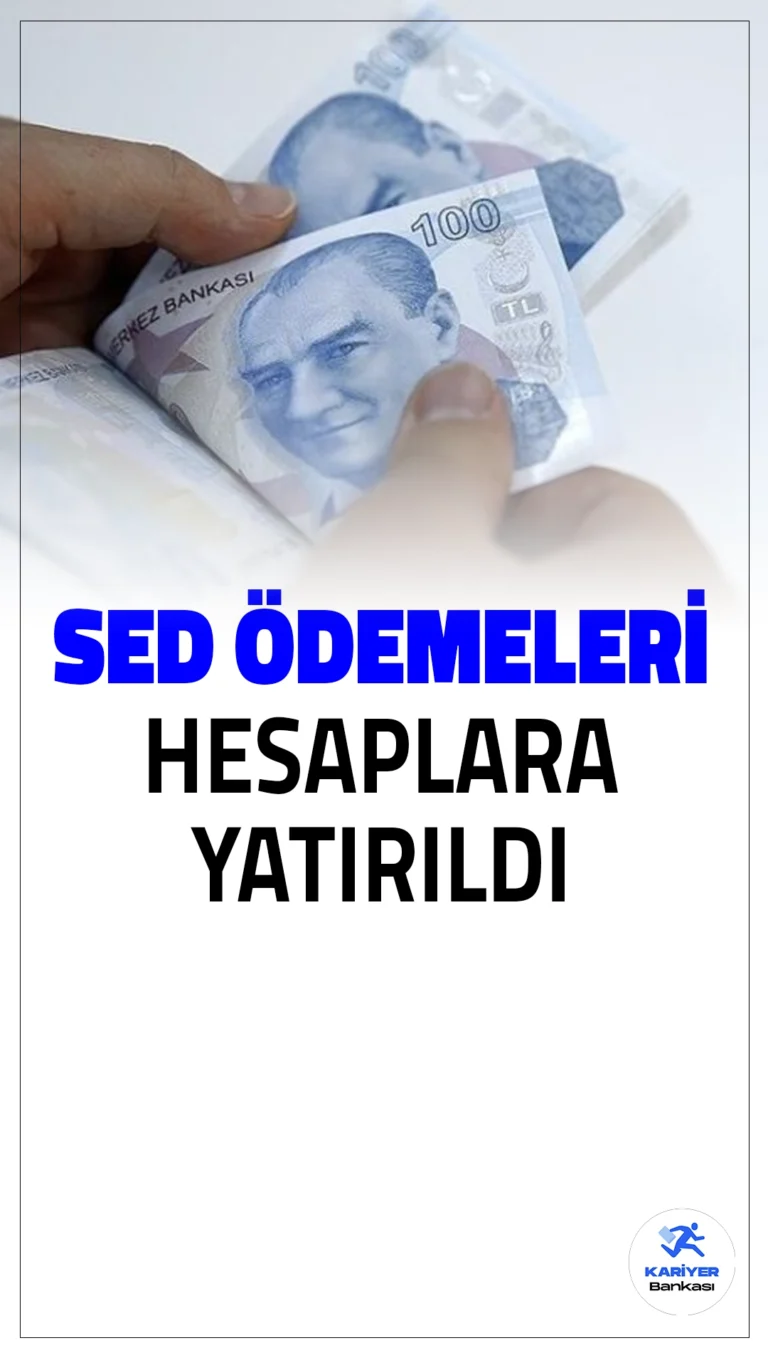 SED Ödemeleri Hesaplara Yatırıldı: 1 Milyar 208 Milyon Lira Destek.Aile ve Sosyal Hizmetler Bakanlığı, çocukların eğitim ve sosyal ihtiyaçlarını karşılamak amacıyla şubat ayı için toplam 1 milyar 208 milyon lira tutarındaki Sosyal ve Ekonomik Destek (SED) ödemesini hak sahiplerinin hesaplarına yatırdı.