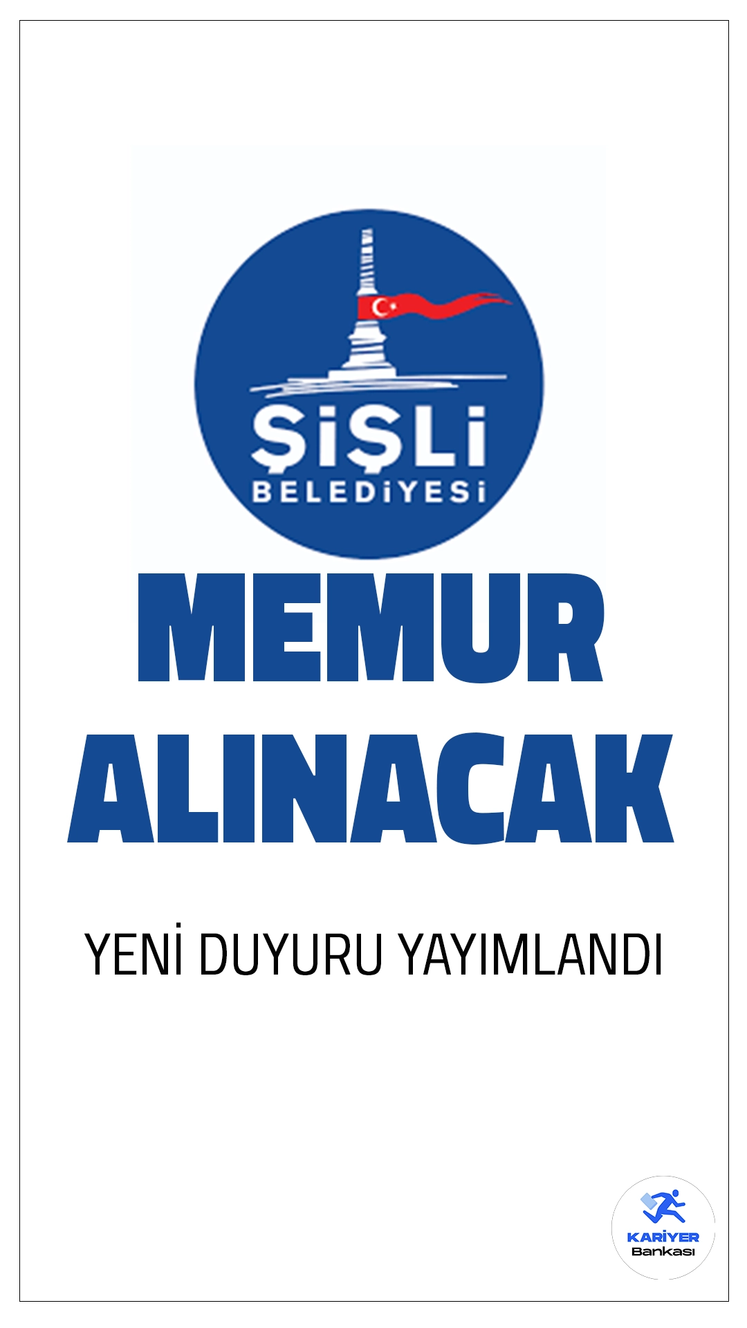 Şişli Belediyesi 15 Memur Alımı Yapacak.Şişli Belediyesi, 657 sayılı Devlet Memurları Kanunu’na tabi olarak istihdam edilmek üzere toplamda 15 zabıta memuru alımı gerçekleştireceğini duyurdu.