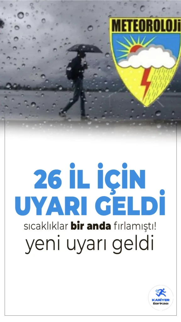 Meteoroloji 26 İli Uyardı: Fırtına ve Sağanak Geliyor!