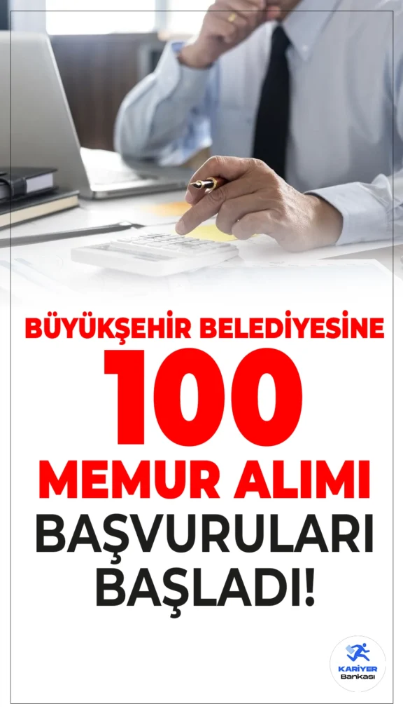 Bursa Büyükşehir Belediyesi 100 Memur Alımı Başvuruları Başladı.Bursa Büyükşehir Belediyesine ortaöğretim ve ön lisans mezunlarından olmak üzere memur alımı yapılacak. Başvurular bugün itibarıyla alınmaya başlandı. Başvuru yapacak adayların genel ve özel şartları taşıması gerekmektedir.İşte şartlar ve diğer detaylar...