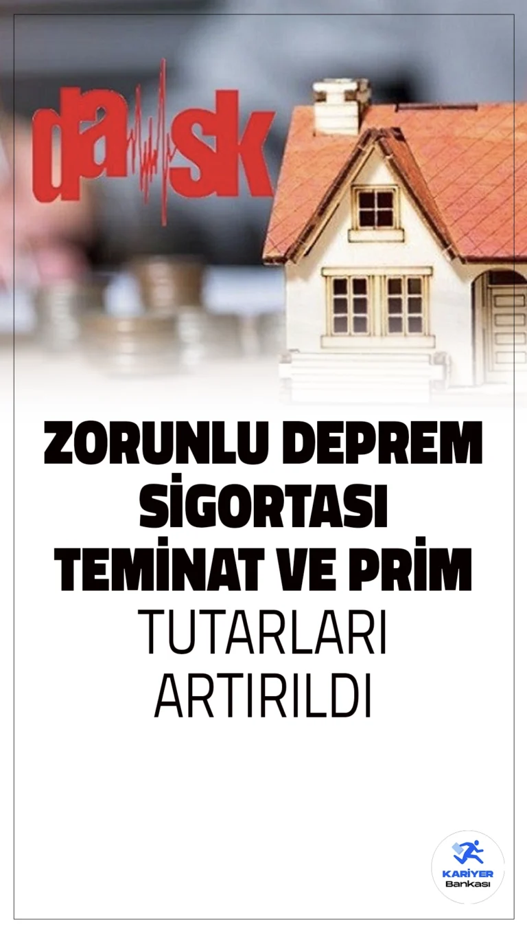 Zorunlu Deprem Sigortası Azami Teminat Tutarı 1 Milyon 704 Bin TL'ye Çıkarıldı!Zorunlu Deprem Sigortası'nda azami teminat tutarı 1 milyon 272 bin TL’den 1 milyon 704 bin 162 TL’ye yükseltildi.
