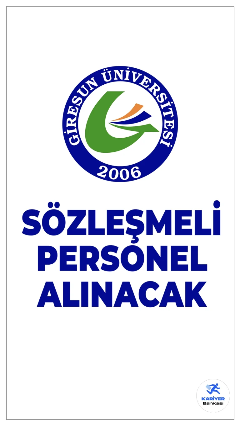 Giresun Üniversitesi 29 Sözleşmeli Personel Alımı İlanı Yayımlandı!Giresun Üniversitesi, farklı birimlerinde istihdam edilmek üzere toplamda 29 sözleşmeli personel alımı yapacak. 657 sayılı Devlet Memurları Kanunu’nun 4/B maddesine göre gerçekleştirilecek alımlarda KPSS (B) grubu puan sıralaması esas alınacak olup, sözlü sınav yapılmayacaktır. İşte detaylar…
