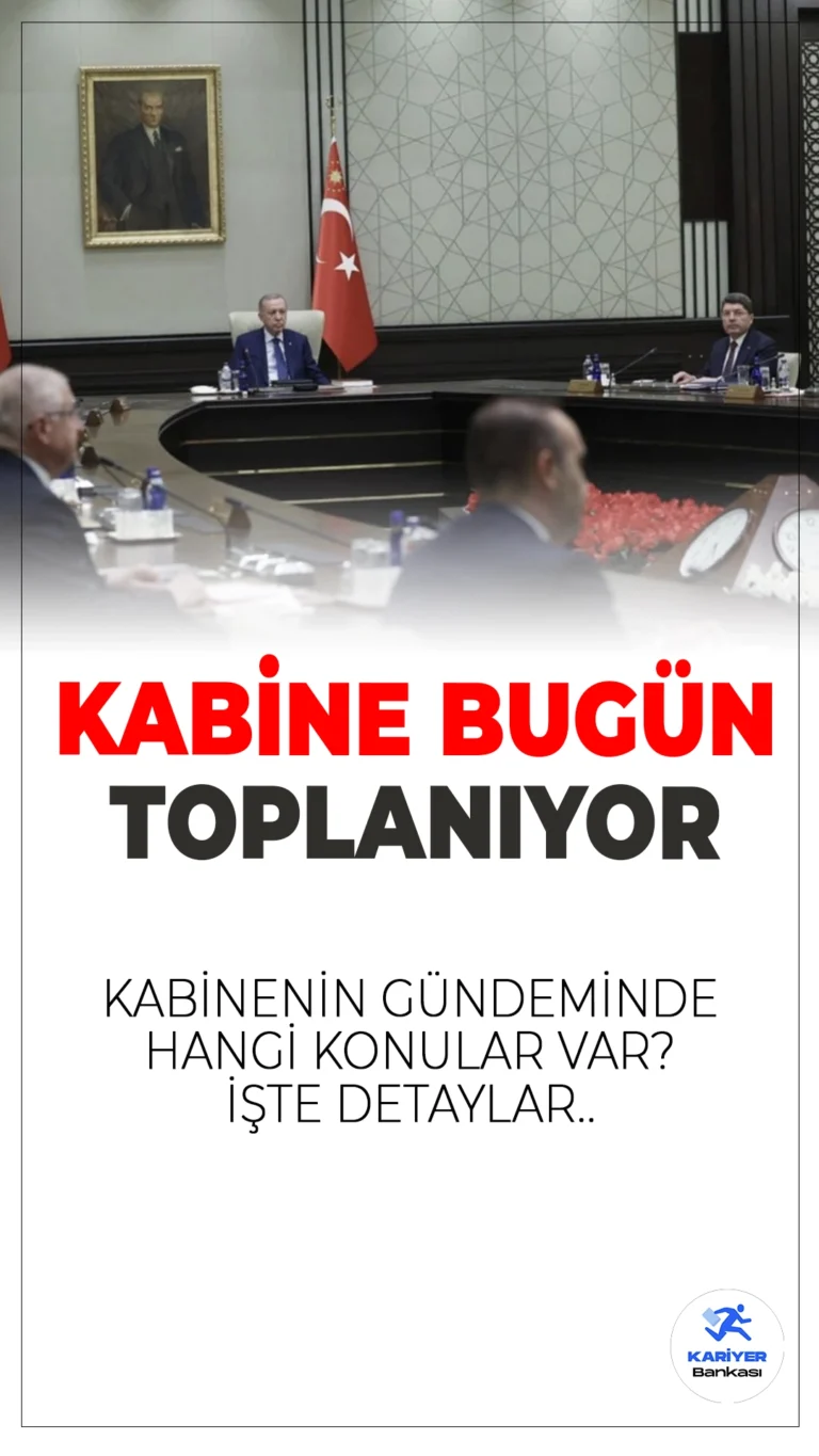 Kabine Toplantısı Bugün Beştepe’de! Gündem Yoğun: Terör, Ekonomi ve Dış Politika...Kabine, Cumhurbaşkanı Recep Tayyip Erdoğan başkanlığında bugün Beştepe’de toplanıyor. Gündemin en önemli başlıkları arasında ‘Terörsüz Türkiye’ hedefi, başıboş köpek sorunu, enflasyonla mücadele ve dış politika yer alıyor.