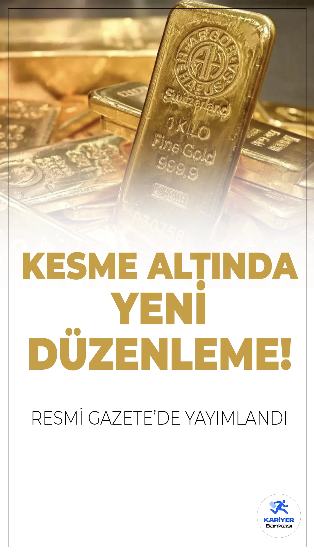 Kesme Altında Yeni Düzenleme: Kayıt Dışılık ve Suistimal Önleniyor.Yeni düzenleme ile kuyum işletmeleri ve yetkilendirilmiş gerçek kişiler haricinde kesme altın satışı yapılamayacak. Yurt dışına çıkarılabilecek efektif para limiti ise 185 bin liraya yükseltildi.