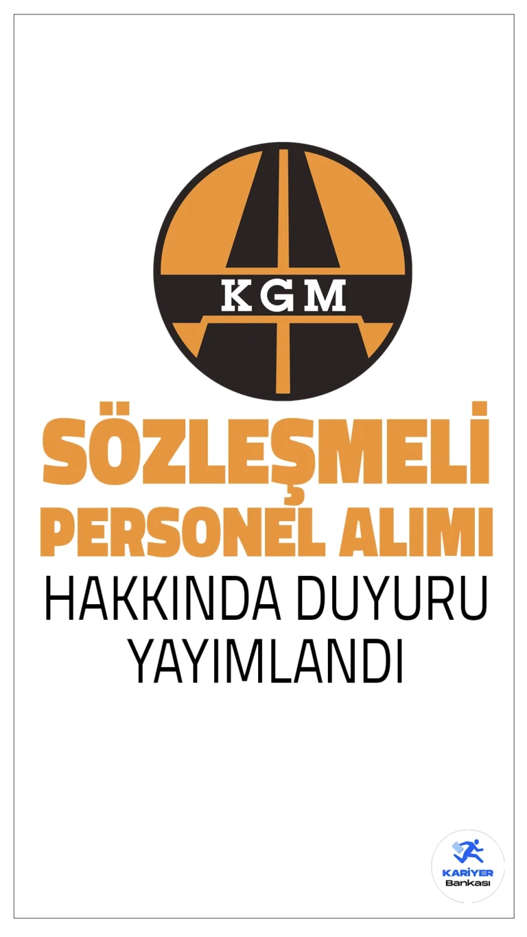 Karayolları Genel Müdürlüğü (KGM) 41 Personel Alımı Hakkında Duyuru Yayımlandı. Karayolları GENEL Müdürlüğü sayfasından yayımlanan duyuruda, 41 sözleşmeli personel pozisyonuna Kamu Personel Seçme Sınavı (KPSS) (B) grubu puan sıralaması esas alınmak suretiyle “Kariyer Kapısı"https://isealimkariyerkapisi.cbiko.gov.tr internet adresi üzerinden yerleştirme işlemlerinin sonuçlanmasından sonra başvuru yapmayan adayların yerine yerleşen yedek adaylara ilişkin listenin ekte gösterildiği aktarıldı.