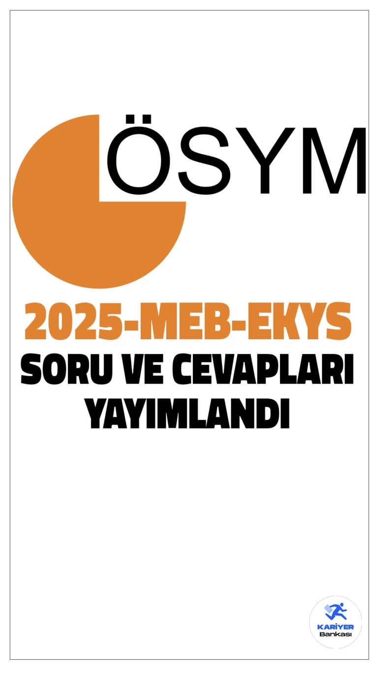 2025-MEB-EKYS: Temel Soru Kitapçığı ve Cevap Anahtarı Yayımlandı. ÖSYM sayfasından yayımlanan resmi duyuruda, 2 Mart 2025 tarihinde uygulanan 2025 Millî Eğitim Bakanlığı Eğitim Kurumlarına Yönetici Seçme Sınavı’nın (2025-MEB-EKYS) Temel Soru Kitapçığı ile Cevap Anahtarı’nın %10’unun erişeme açıldığı aktarıldı.
