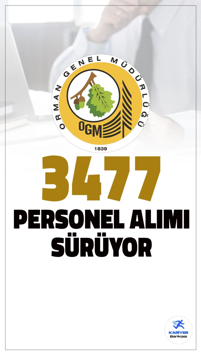Orman Genel Müdürlüğü (OGM) 3477 Personel Alımı Devam Ediyor!Tarım ve Orman Bakanlığı Orman Genel Müdürlüğü (OGM), 2025 yılı için toplam 3477 sözleşmeli personel alımı başvuruları sürüyor. Başvuru işlemleri 28 Mart 2025 tarihine kadar e-Devlet üzerinden alınacak. Başvuru yapacak adayların genel şartların yanı sıra, özel şartları da sağlaması gerekmektedir. İşte şartlar ve başvuru bilgileri...