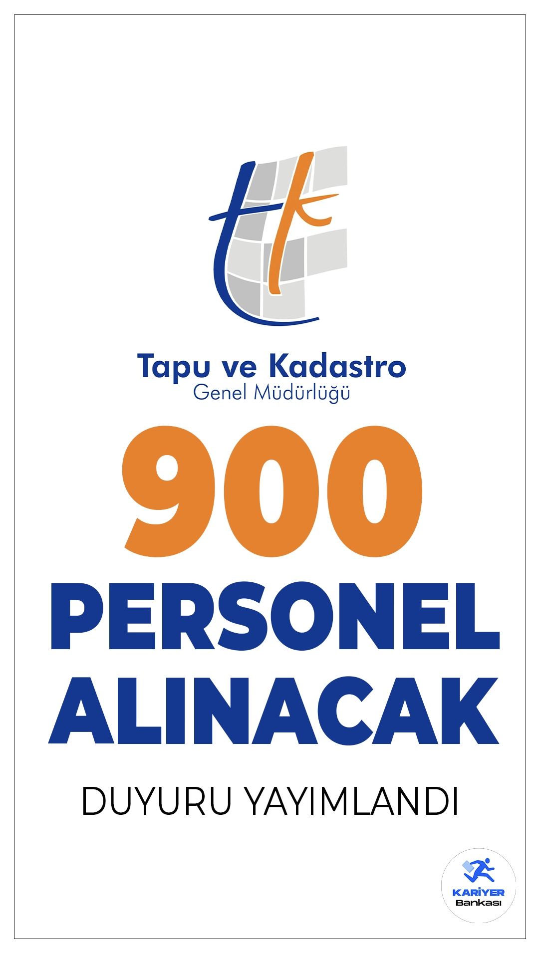 Tapu Kadastro 900 Personel Alımı Duyurusu Yayımlandı!Tapu ve Kadastro Genel Müdürlüğü, merkez ve taşra teşkilatında istihdam edilmek üzere toplamda 900 sözleşmeli personel alımı gerçekleştirecek. Başvurular, 19 Mart 2025 - 28 Mart 2025 tarihleri arasında e-Devlet üzerinden yapılacak.
