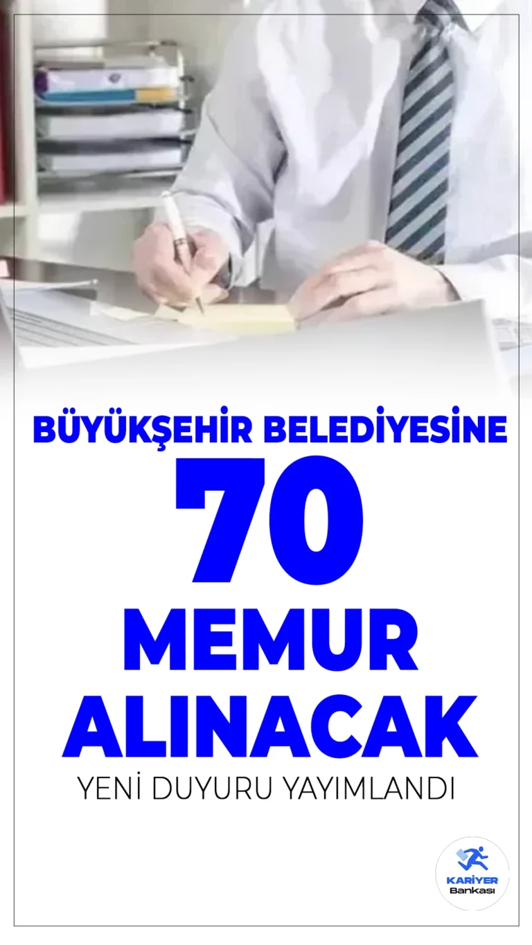 Tekirdağ Büyükşehir Belediyesi 70 Memur Alımı Duyurusu Yayımlandı.Tekirdağ Büyükşehir Belediyesi 2025 yılı için memur, zabıta memuru ve itfaiye eri alımı yapacağını duyurdu. 657 sayılı Devlet Memurları Kanunu’na tabi olarak istihdam edilecek personeller için KPSS şartı aranacak. İşte detaylar: