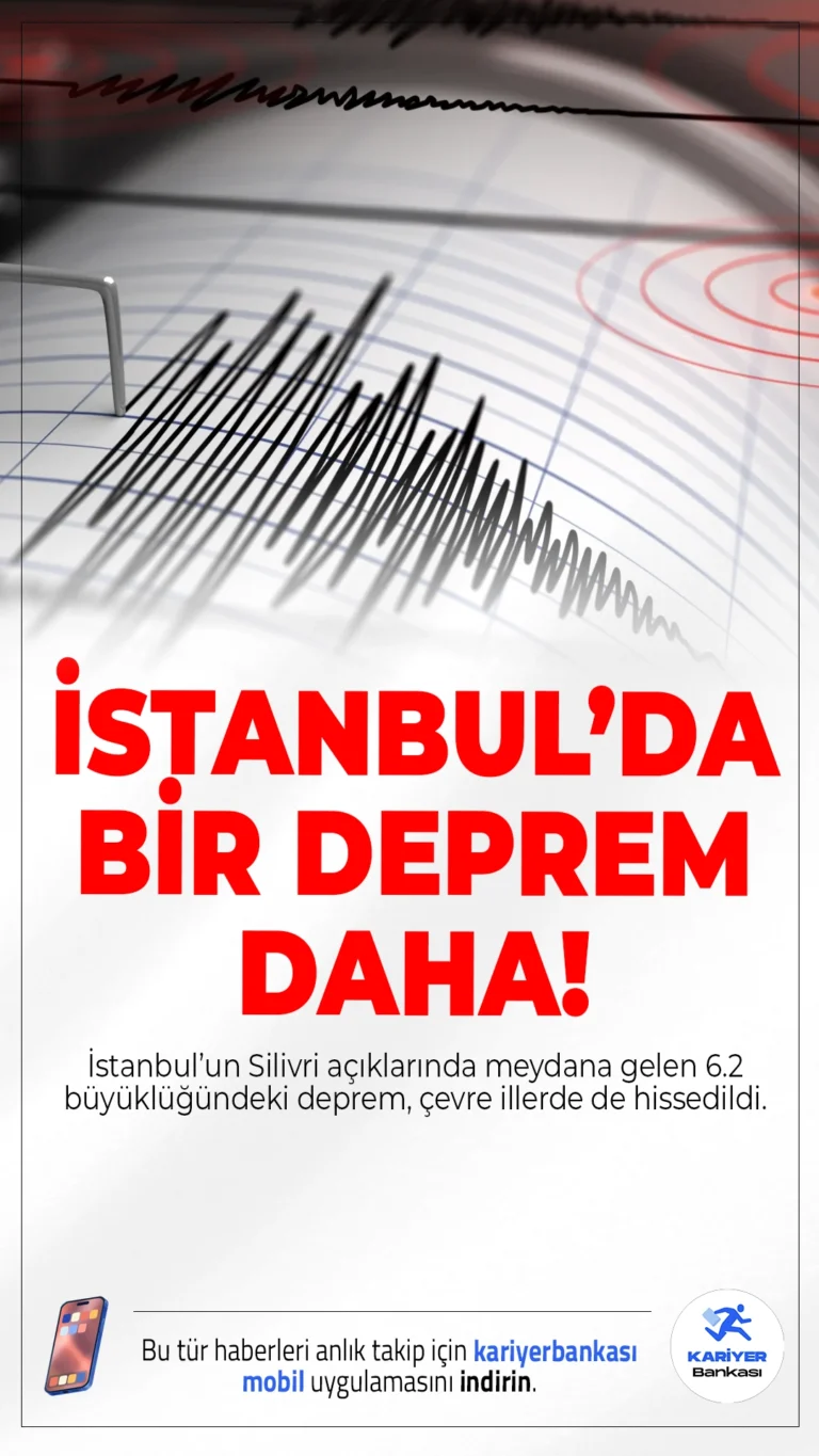 İstanbul'da 6.2 Büyüklüğünde Deprem Meydana Geldi.İstanbul'un Silivri açıklarında meydana gelen 6.2 büyüklüğündeki deprem, çevre illerde de hissedildi ve kısa süreli paniğe neden oldu.