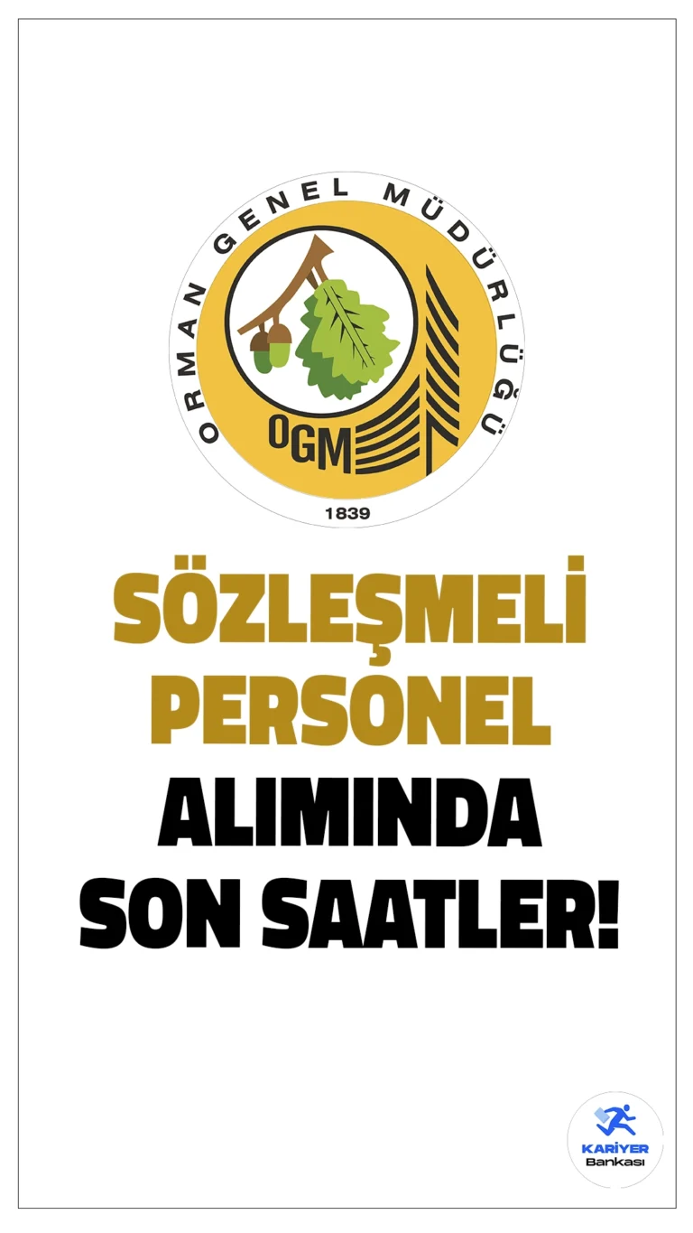 OGM 150 Personel Alımı Başvurularında Son Saatler.Tarım ve Orman Bakanlığı Orman Genel Müdürlüğü (OGM) sözleşmeli personel alımı başvurularında son saatlere girildi.İlgili alım duyurusuna göre, OGM'ye 150 sözleşmeli personel alımı yapılacak. Başvurular bugün sona erecek. Başvuru yapacak adayların genel ve özel şartları sağlaması gerekmektedir.