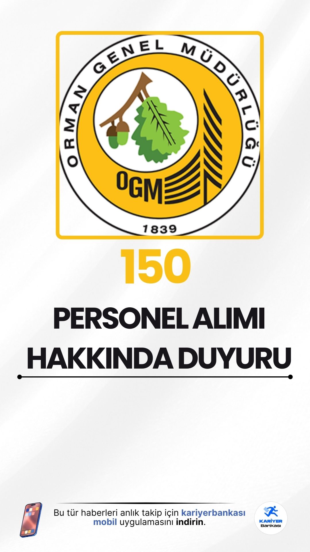OGM 150 Personel Alımı Hakkında Duyuru Yayımlandı. Orman Genel Müdürlüğü (OGM) sayfasından yayımlanan resmi duyuruda, 2025 Yılı 150 Adet Sözleşmeli Mühendis (Orman Mühendisi) Alımı Sözlü ve Uygulamalı Sınava Katılacak Adaylara Ait Sınav Yerleri ile Tarihleri yayımlandığı aktarıldı.