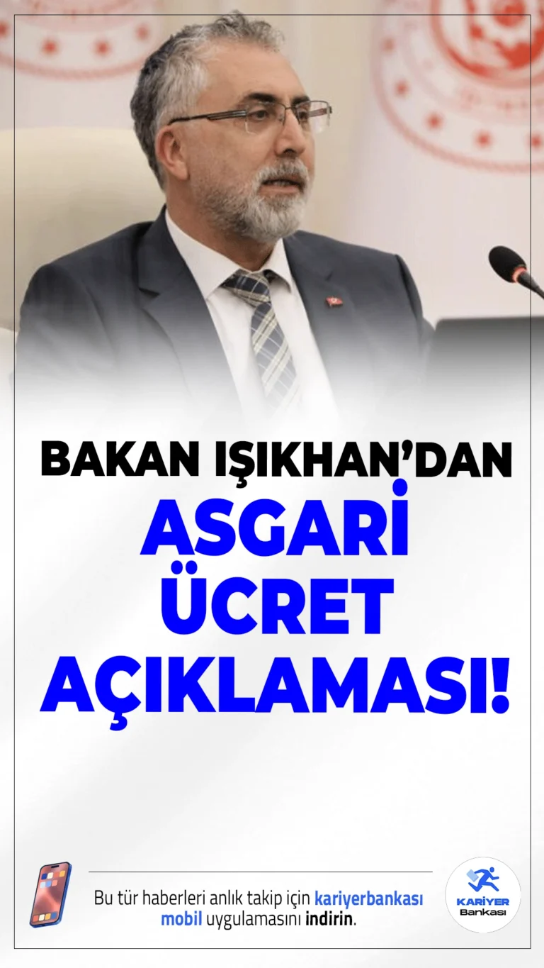 Vedat Işıkhan'dan Temmuz'da Asgari Ücrete Ara Zam Açıklaması.Asgari ücrete Temmuz ayında ara zam yapılmayacağı netleşti. Bakan Vedat Işıkhan, zam takviminin yıl sonunu işaret etti.