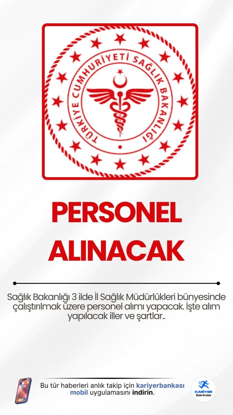 Sağlık Bakanlığı 3 İlde İl Sağlık Müdürlüklerine Personel Alımı Yapıyor!Sağlık Bakanlığı, 2025 yılı personel alım sürecinde önemli bir adım daha attı. Hatay, Kırklareli ve Kayseri İl Sağlık Müdürlükleri bünyesinde çalıştırılmak üzere KPSS şartı aranmadan personel alımı yapılacağı duyuruldu. İlan detayları ve başvuru süreci netleşti. İşte merak edilen tüm ayrıntılar…