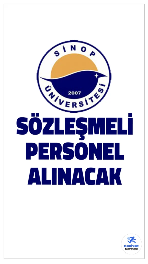 Sinop Üniversitesi 11 Sözleşmeli Personel Alımı Yapacak.Sinop Üniversitesi, 657 sayılı Devlet Memurları Kanunu’nun 4/B maddesi kapsamında, farklı birimlerde görevlendirilmek üzere toplam 11 sözleşmeli personel alımı gerçekleştireceğini duyurdu. Alımlar, 2024 KPSS (B grubu) puanı esas alınarak mülakatsız yapılacak. Yazılı veya sözlü sınav uygulanmayacak.