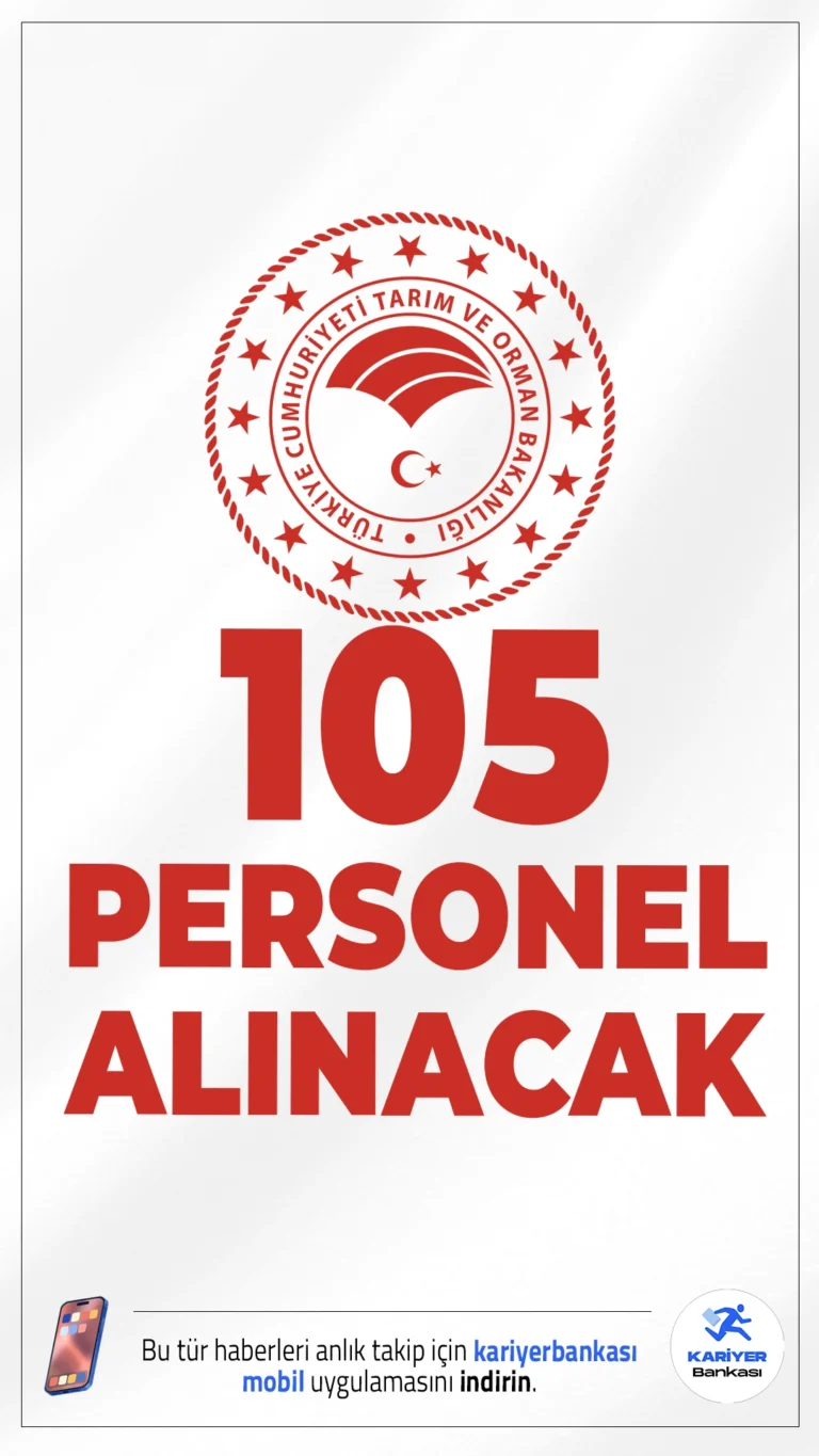 Tarım Bakanlığı 105 Personeli Alımı Yapacak!Tarım ve Orman Bakanlığı Orman Genel Müdürlüğü, 2025 yılında 30 İHA Pilotu ve 75 İHA Teknik Personeli olmak üzere toplam 105 sözleşmeli personel alımı gerçekleştirecek. Personel alımı, 657 Sayılı Devlet Memurları Kanunu'nun 4/B maddesi kapsamında yapılacak ve adaylar, KPSS puan sıralaması ve psikomotor uygulama testi sonucuna göre belirlenecek.