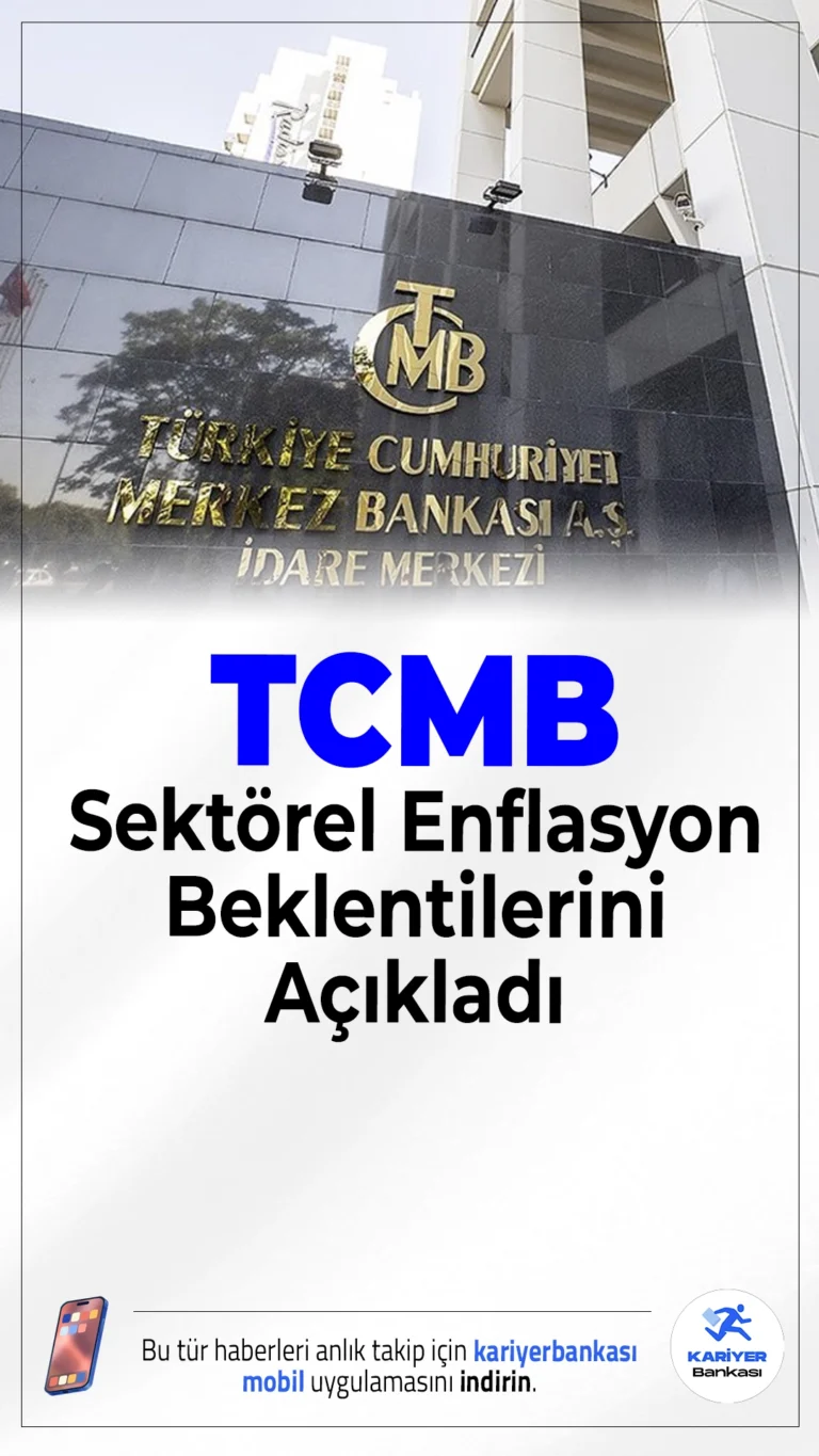 TCMB Nisan 2025 Sektörel Enflasyon Beklentilerini Açıkladı.Piyasa ve reel sektörün enflasyon tahminleri yükselirken, hane halkının beklentisi değişmedi.