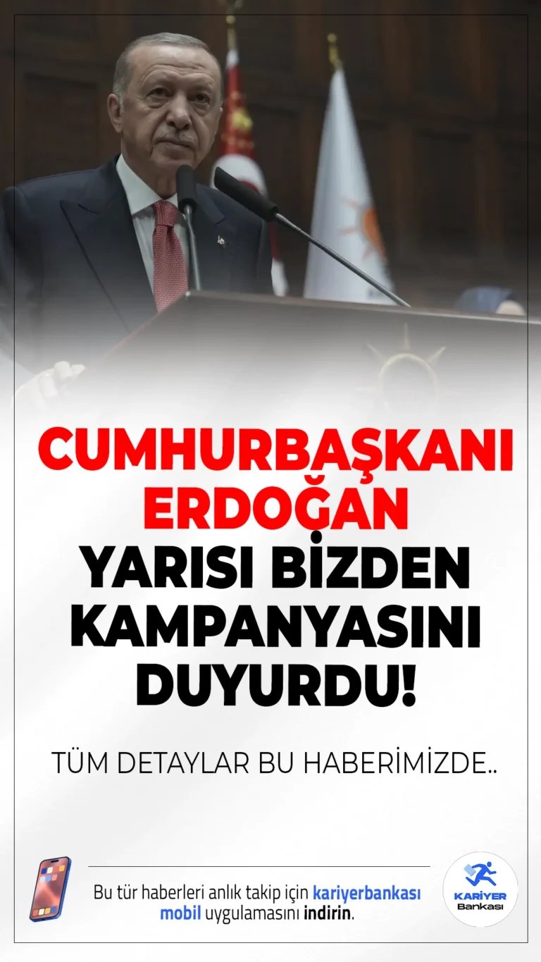 Cumhurbaşkanı Erdoğan'dan Yarısı Bizden Kampanyası Müjdesi Geldi!Kentsel dönüşümü teşvik etmek amacıyla başlatılan Yarısı Bizden Kampanyası'nda hibe ve kredi tutarları artırıldı; konut başına 875 bin lira hibe ve 875 bin lira faizsiz kredi verilecek.