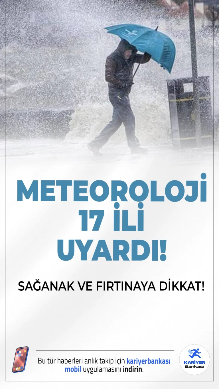 Meteoroloji'den 17 İle Sarı Kodlu Uyarı: Sağanak ve Fırtınaya Dikkat!2 Mayıs 2025 Cuma günü için yapılan meteorolojik değerlendirmelerde, yurt genelinde sağanak yağış ve fırtına bekleniyor. 17 il için sarı kodlu uyarı verildi.