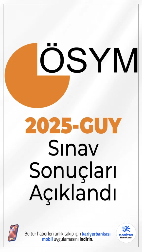 2025-GUY: Sınav Sonuçları Açıklandı.ÖSYM sayfasından yayımlanan duyuruda, 20 Nisan 2025 tarihinde uygulanan 2025 Gelir İdaresi Başkanlığı Gelir Uzman Yardımcılığı Giriş Sınavı’nın (2025-GUY) değerlendirme işlemlerinin tamamlandığı aktarıldı.