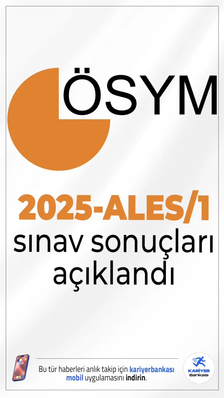 2025-ALES/1: Sınav Sonuçları Açıklandı.ÖSYM sayfasından yayımlanan duyuruda, 13 Nisan 2025 tarihinde uygulanan 2025 Akademik Personel ve Lisansüstü Eğitimi Giriş Sınavı’nın (2025-ALES/1) değerlendirme işlemlerinin tamamlandığı aktarıldı.