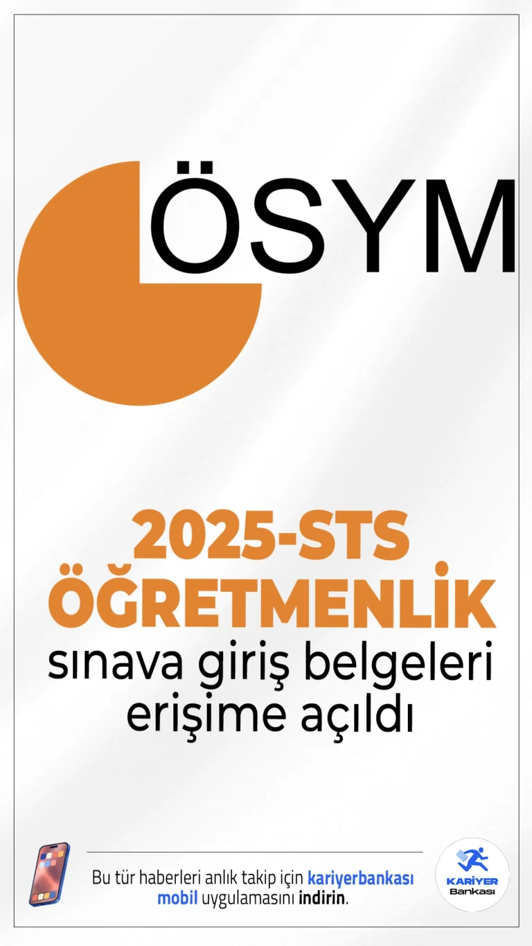 2025-STS Öğretmenlik: Sınava Giriş Belgeleri Erişime Açıldı. ÖSYM sayfasından yayımlanan duyuruda, 10 Mayıs 2025 tarihinde uygulanacak 2025 Öğretmenlik Meslek Bilgisi Alanında Yurt Dışı Yükseköğretim Diploma Denkliği İçin Seviye Tespit Sınavı’na (2025-STS Öğretmenlik) başvuran adayların, sınava girecekleri bina/salonlara atanma işlemlerinin tamamlandığı aktarıldı.