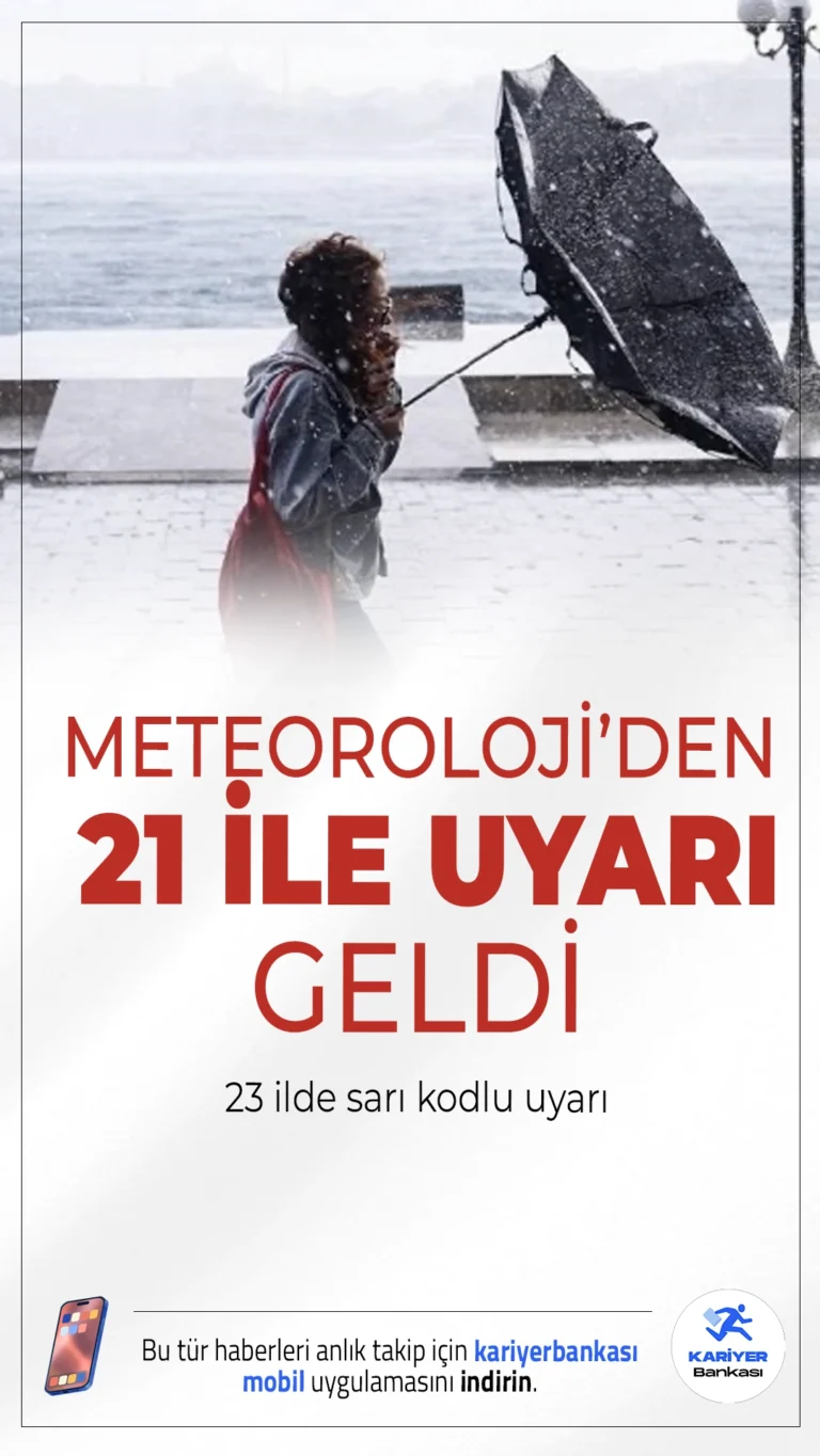 23 İlde Sarı Kodlu Uyarı: Fırtına ve Kuvvetli Yağış Geliyor!Meteoroloji'den yapılan son açıklamaya göre İç Anadolu ve Karadeniz başta olmak üzere 23 ilde fırtına ve kuvvetli yağış bekleniyor.