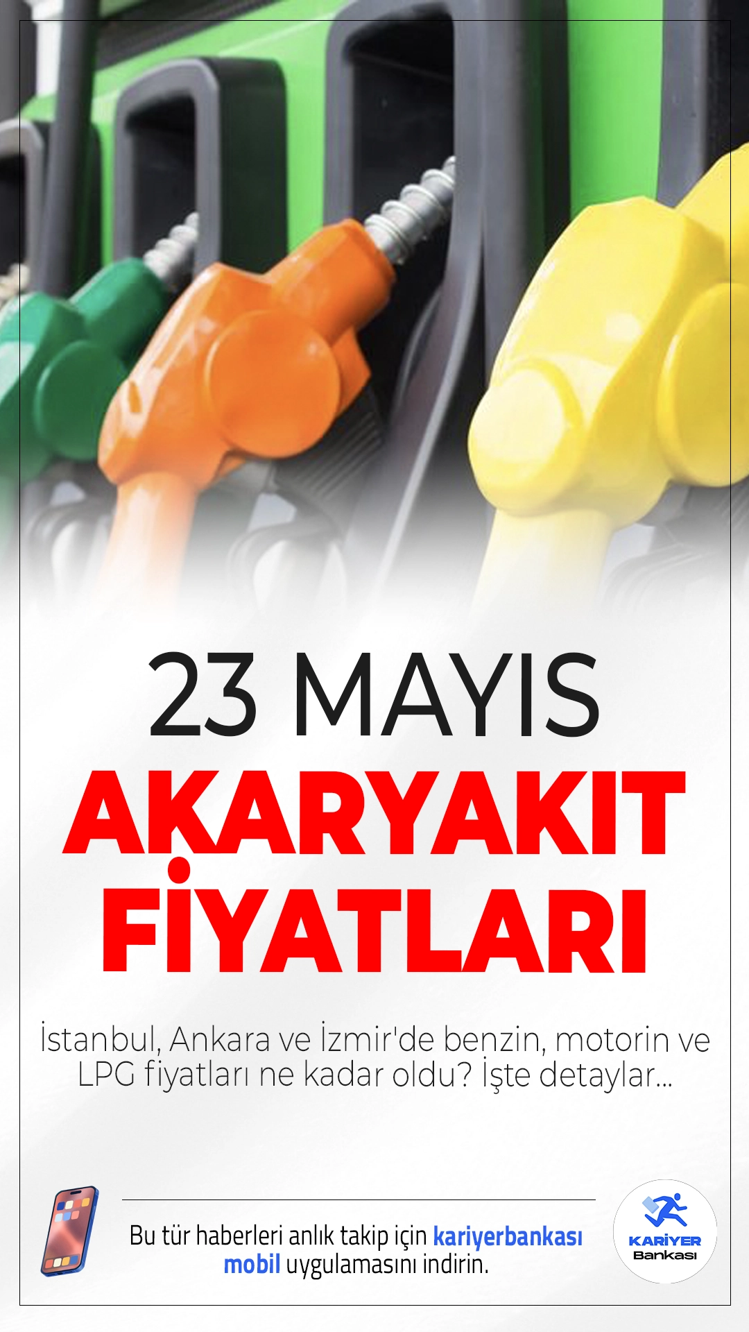 23 Mayıs 2025 Güncel Akaryakıt Fiyatları: Benzin ve Motorine İndirim Var mı?Brent petrol ve döviz kurundaki hareketlilik, akaryakıt fiyatlarında değişikliklere neden oluyor. 23 Mayıs 2025 tarihi itibarıyla İstanbul, Ankara ve İzmir'de benzin, motorin ve LPG fiyatları ne kadar oldu? İşte detaylar...