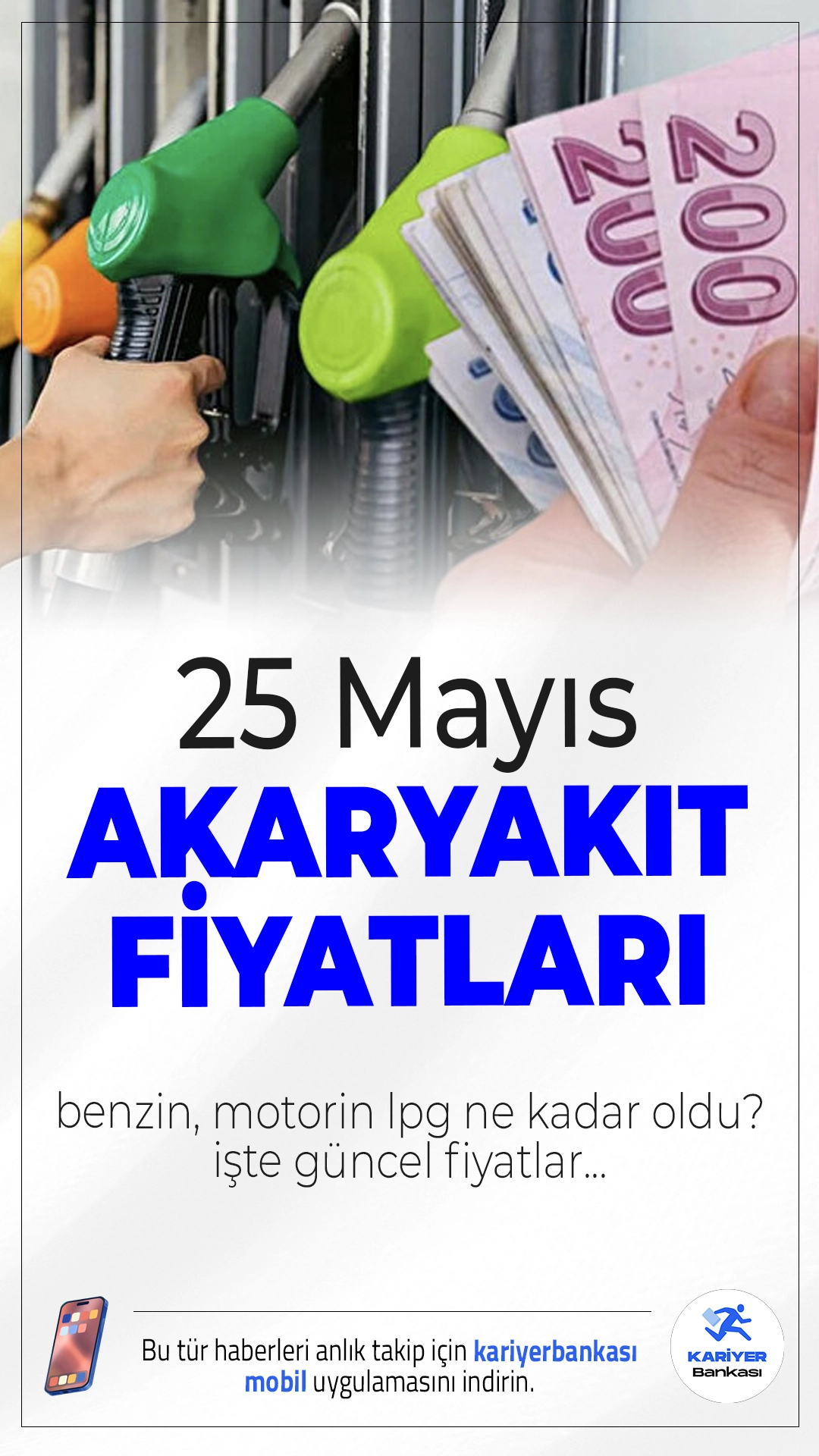 Benzin, Motorin ve LPG Ne Kadar Oldu? İşte 25 Mayıs Akaryakıt Fiyatları...Brent petrol fiyatları ve döviz kurlarındaki dalgalanma, akaryakıt fiyatlarını etkilemeye devam ediyor. 25 Mayıs 2025 Pazar günü itibarıyla İstanbul, Ankara ve İzmir'de benzin, motorin ve LPG fiyatları güncellendi.