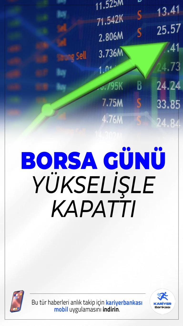 Borsa Günü Yükselişle Kapattı.BIST 100 endeksi günü 204,59 puanlık yükselişle kapatarak yatırımcıya güven verdi, işlem hacmi ise 97,3 milyar lirayı aştı.