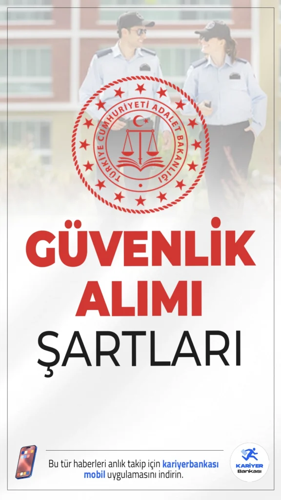 Adalet Bakanlığı Güvenlik Alımı Şartları.Adalet Bakanlığı, personel alımı kapsamında güvenlik görevlisi pozisyonu için yeni bir ilan yayınlamaya hazırlanıyor. İlgili yönetmelikte yapılan değişiklikle birlikte güvenlik görevlisi alımına ilişkin düzenlemeler güncellendi ve alım ilanının Kurban Bayramı sonrası kamuoyuna duyurulması bekleniyor.