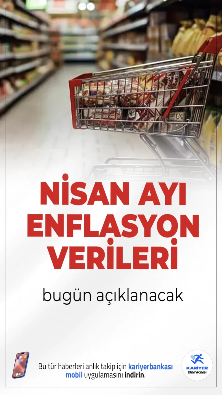 Nisan Ayı Enflasyon Verileri Bugün Açıklanacak: Beklentiler Ne Yönde?TÜİK tarafından açıklanacak nisan ayı enflasyon verileri, yılın dördüncü TÜFE raporu olacak. Martta aylık enflasyon yüzde 2,46 seviyesindeydi.
