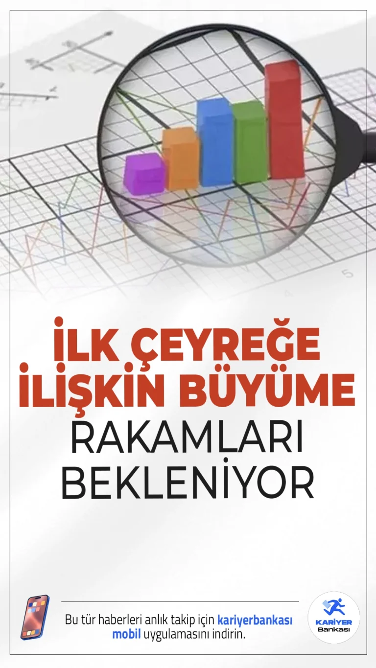 Türkiye Ekonomisinin İlk Çeyrek Büyüme Verileri Yarın Açıklanıyor.Türkiye ekonomisinin 2025 yılı ilk çeyrek büyüme performansı, yarın saat 10.00'da kamuoyuyla paylaşılacak.
