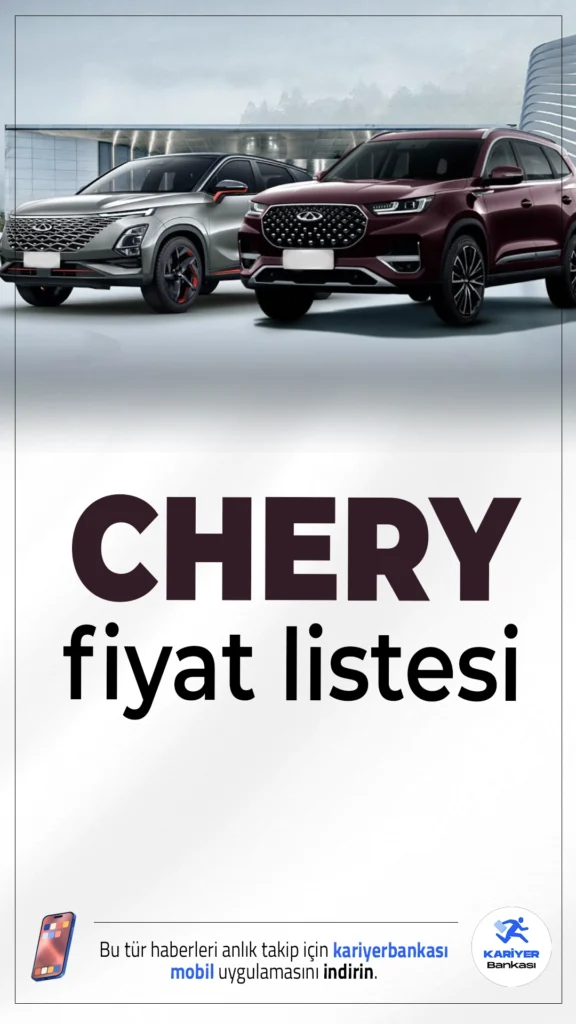 Chery Mayıs 2025 Fiyat Listesi Yayımlandı.Mayıs 2025 itibarıyla Chery araçlarına döviz kuru kaynaklı büyük zam geldi. Modeller 50 ila 100 bin TL arası zamlandı.