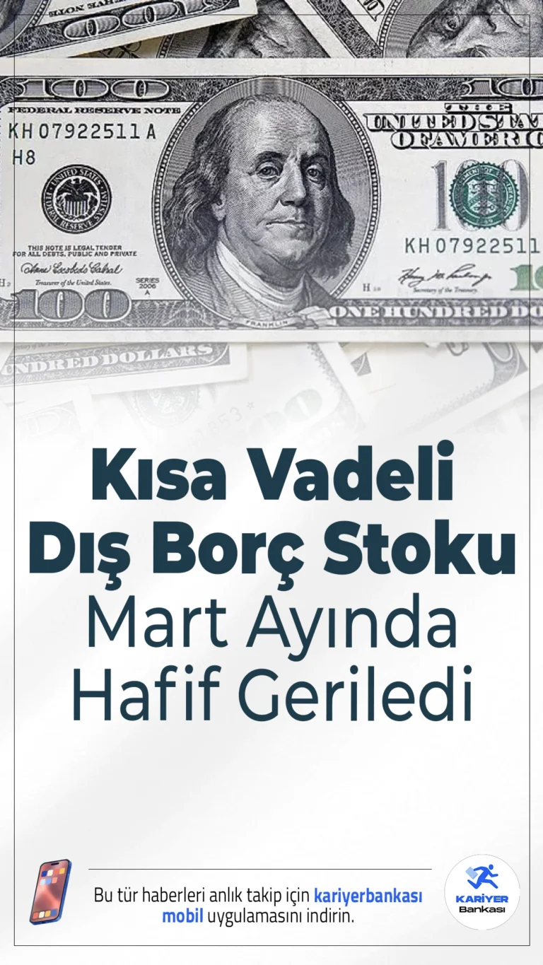 Kısa Vadeli Dış Borç Stoku Mart Ayında Hafif Geriledi.Kısa vadeli dış borç stoku mart ayında 172,7 milyar dolara gerileyerek önceki aya göre yüzde 0,2 oranında azaldı.