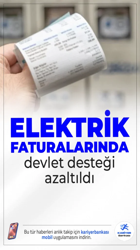 Elektrik Faturalarında Devlet Desteği Azaltıldı.Elektrik desteği yeniden düzenlendi: Artık tüketim miktarına göre yardım yapılacak, birçok abone desteği kaybedebilir.
