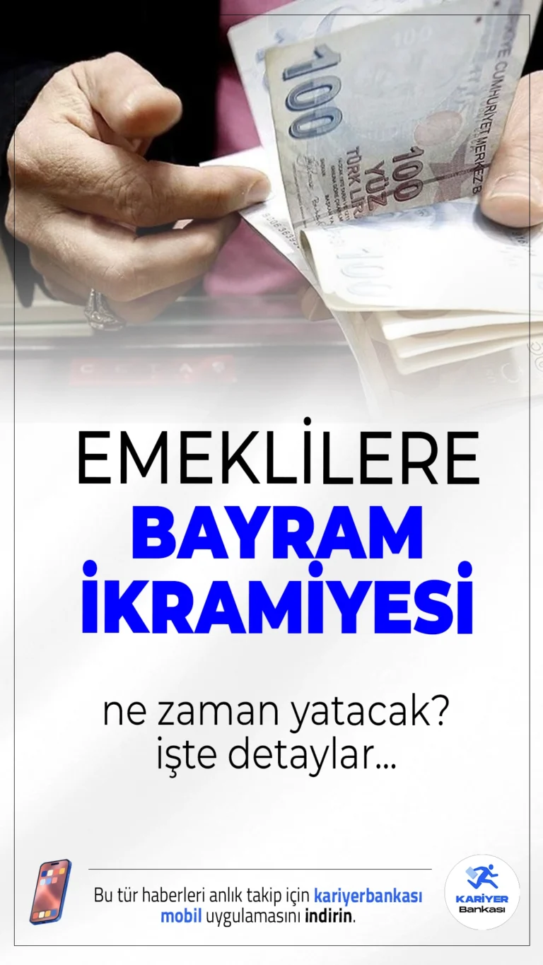 Emeklilere Bayram İkramiyesi Ne Zaman Yatacak? İşte Detaylar...2025 Kurban Bayramı öncesi milyonlarca emekli, 4 bin TL’ye çıkarılan ikramiyenin ne zaman hesaplara yatırılacağını merak ediyor.