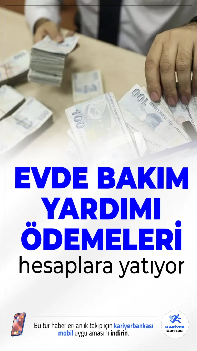 Evde Bakım Yardımı Ödemeleri Başladı.Evlerinde bakılan tam bağımlı bireyler için sağlanan Evde Bakım Yardımı kapsamında bu ay 5,4 milyar TL ödeme yapılıyor. Destekten yaklaşık 541 bin vatandaş faydalanıyor.