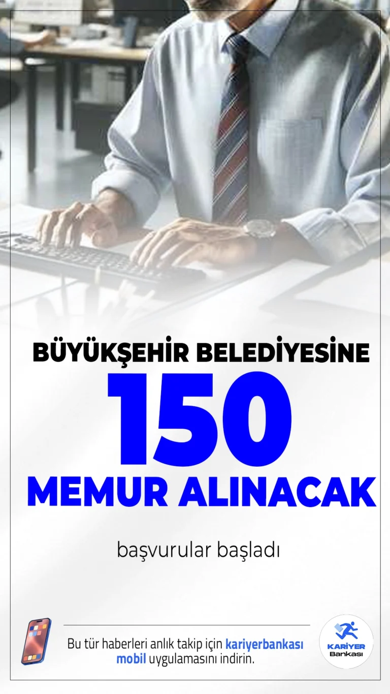 Hatay Büyükşehir Belediyesi 150 Memur Alımı Başvuruları Alınacak.İlgili alım duyurusuna göre, Hatay Büyükşehir Belediyesine Lise, Ön Lisans ve Lisans mezunu adaylar arasından memur alınacak. Belediye bünyesinde görev alacak personeller farklı ünvanlarda istihdam edilecek. Bu kapsamda detaylı kontenjan dağılımı, başvuru tarihleri ve şartlar belli oldu.