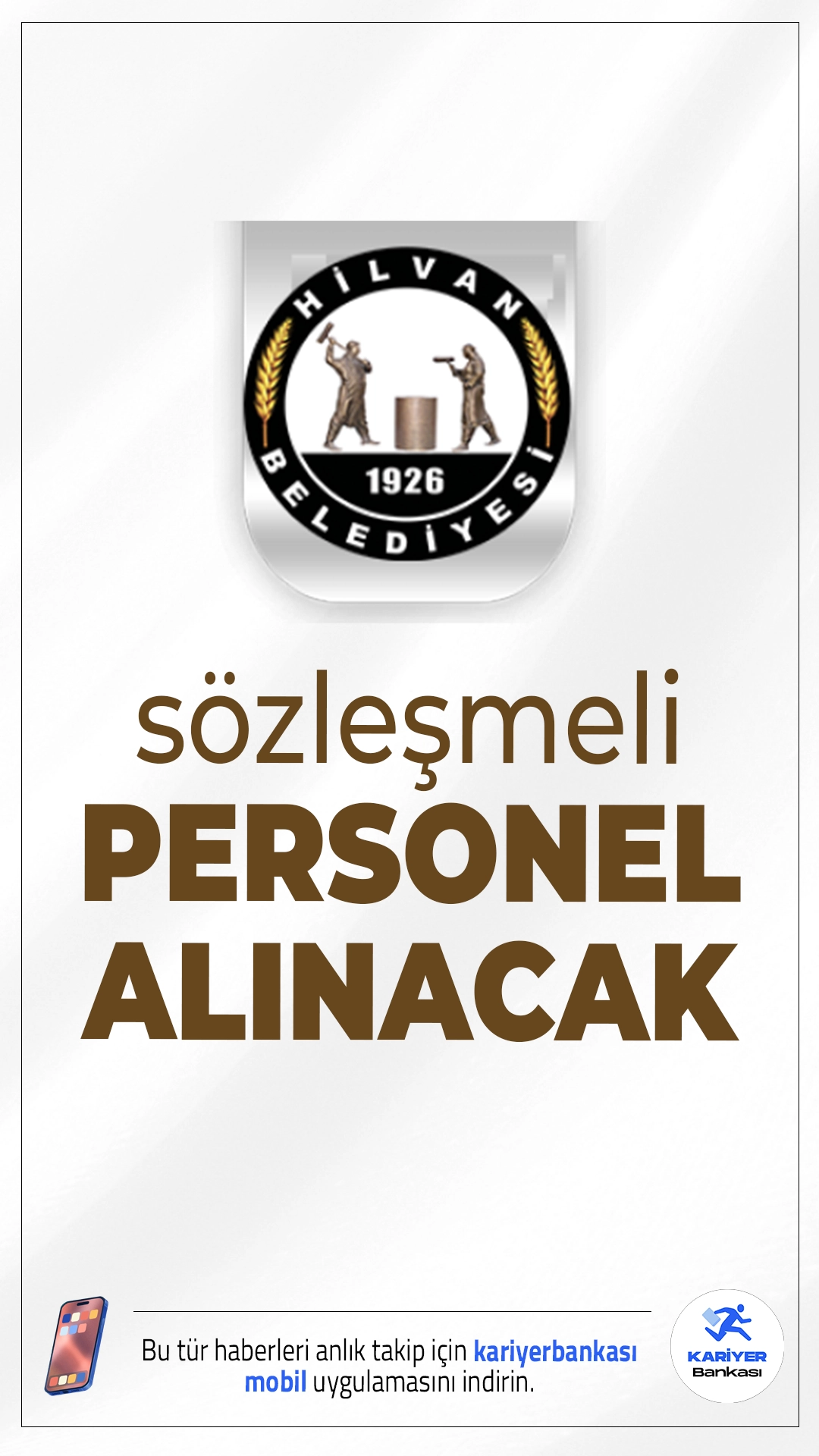 Hilvan Belediyesi 5 Personel Alımı Yapacak.Hilvan Belediyesi, Şanlıurfa ilinde istihdam edilmek üzere ilk defa atanmak üzere sözleşmeli personel alımı gerçekleştirecek.
