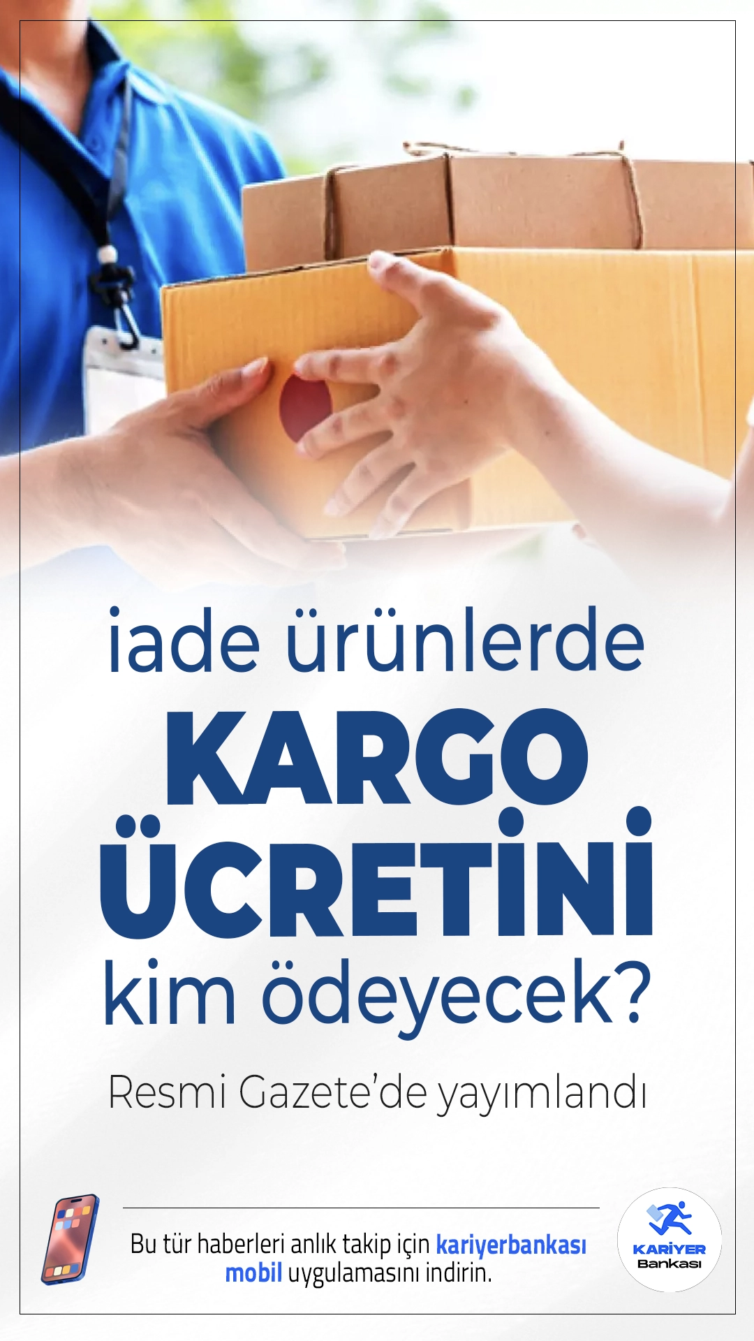 İade Ürünlerde Kargo Ücretini Satıcı Ödemeye Devam Edecek.Tüketiciler cayma hakkını kullandığında iade kargo ücreti satıcıya ait olacak. Yeni düzenleme 1 Ocak 2026'da yürürlüğe girecek.